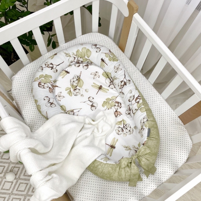 Protectie somn – Baby Nest Flori de bumbac
